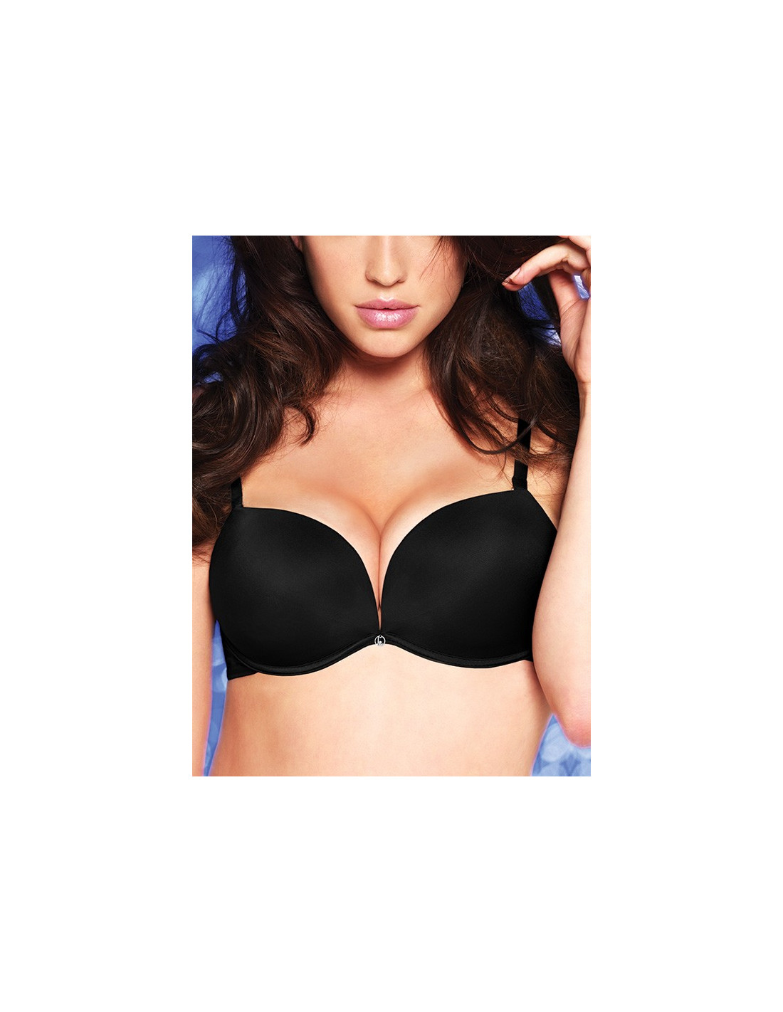 Black Microfiber Push-Up Plunge Bra for a Seamless Look