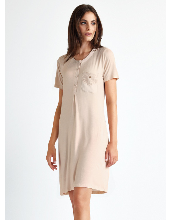 Short Sleeve Grandad Nightdress - SATÈN Series