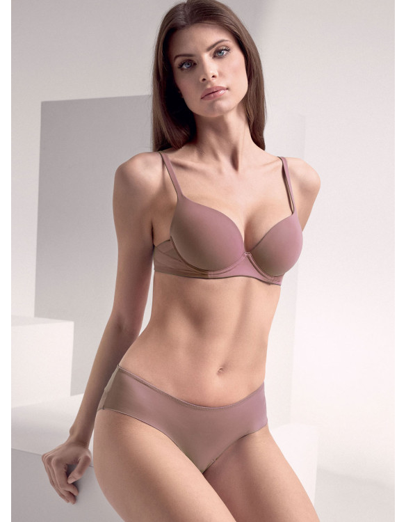 Soft padding, deep plunge balcony bra - EXTRAordinary