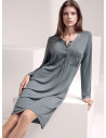 Long sleeve grandad nightdress - SATÈN