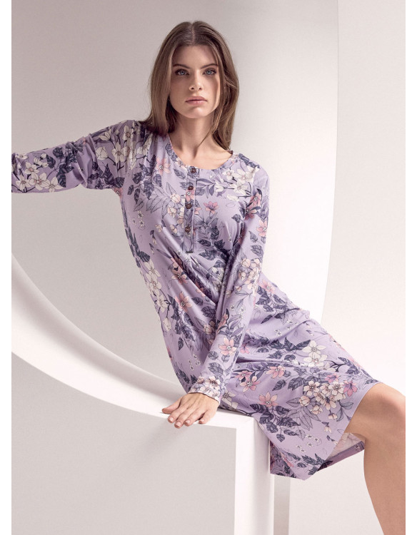 Long sleeve grandad nightdress - TOUJOURS