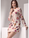 Long sleeve full zip homewear night gown. FRIDA Series